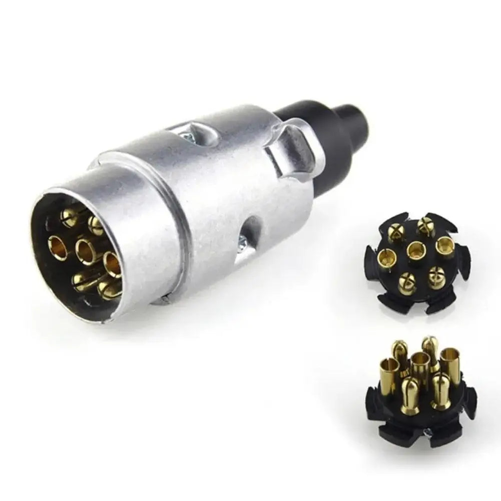 7 Pin Flat Trailer Plug & Socket Set | Aluminium Housing | 12V | Australian Standard