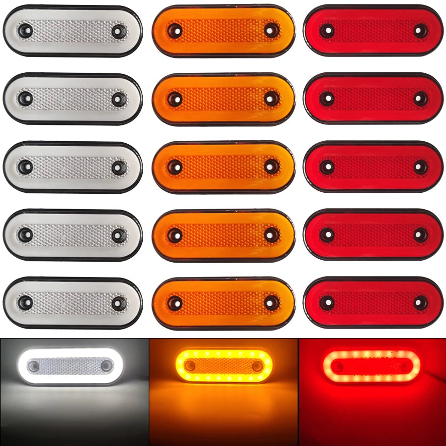 LED Side Marker Clearance Lights | 12V 24V | Truck Trailer Van Caravan | 5 & 8 Pack