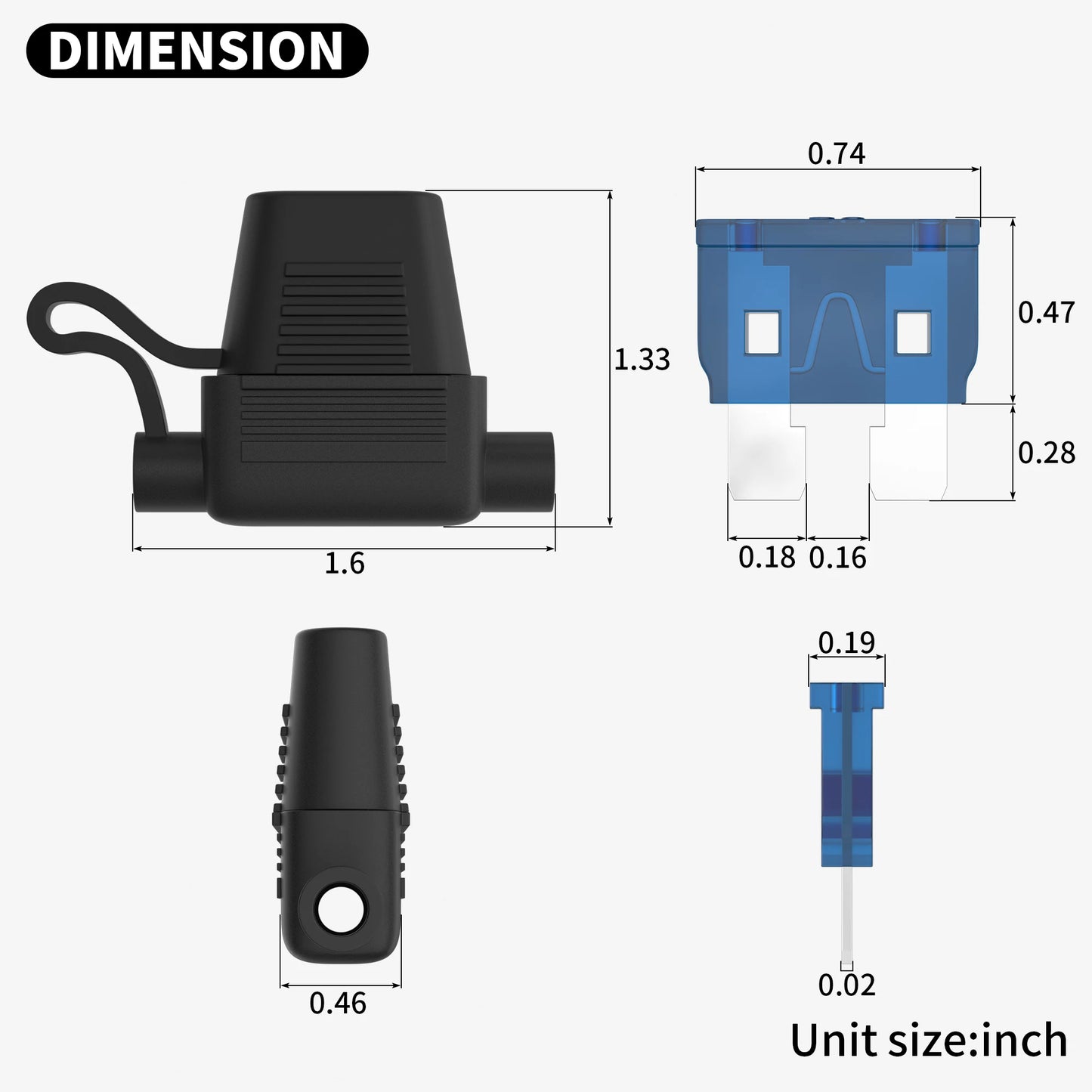 Inline Blade Fuse Holder | ATC/ATO | 12V | 18 AWG | 5 & 15 Pack
