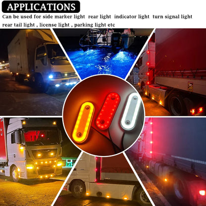 LED Side Marker Clearance Lights | 12V 24V | Truck Trailer Van Caravan | 5 & 8 Pack