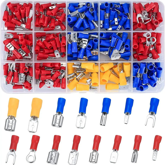 280-Piece Crimp Connector Assortment Kit | Insulated | Spade Fork Butt Ring U-Type