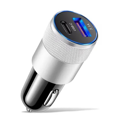 66W Dual Port USB Car Charger | USB-C Fast Charge | 12V Cigarette Lighter Adapter