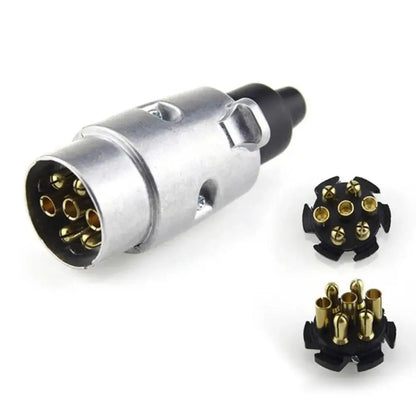 7 Pin Flat Trailer Plug & Socket Set | Aluminium Housing | 12V | Australian Standard