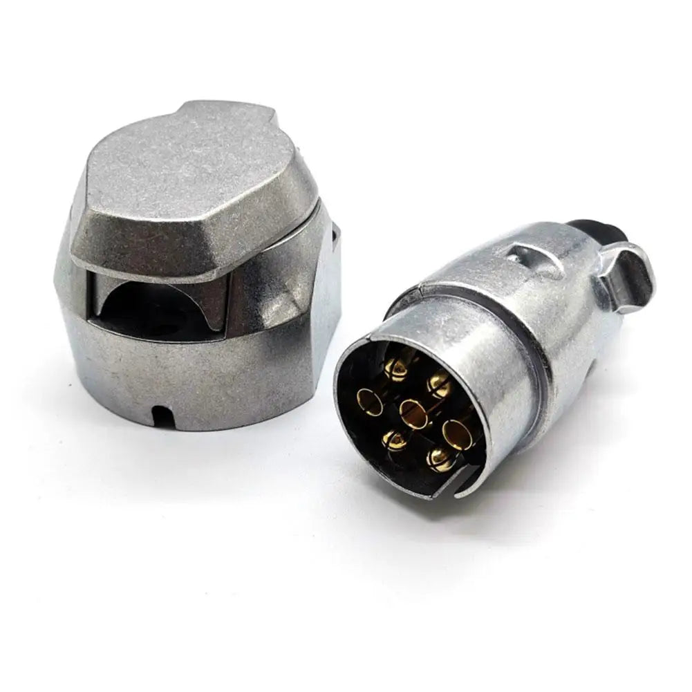 7 Pin Flat Trailer Plug & Socket Set | Aluminium Housing | 12V | Australian Standard
