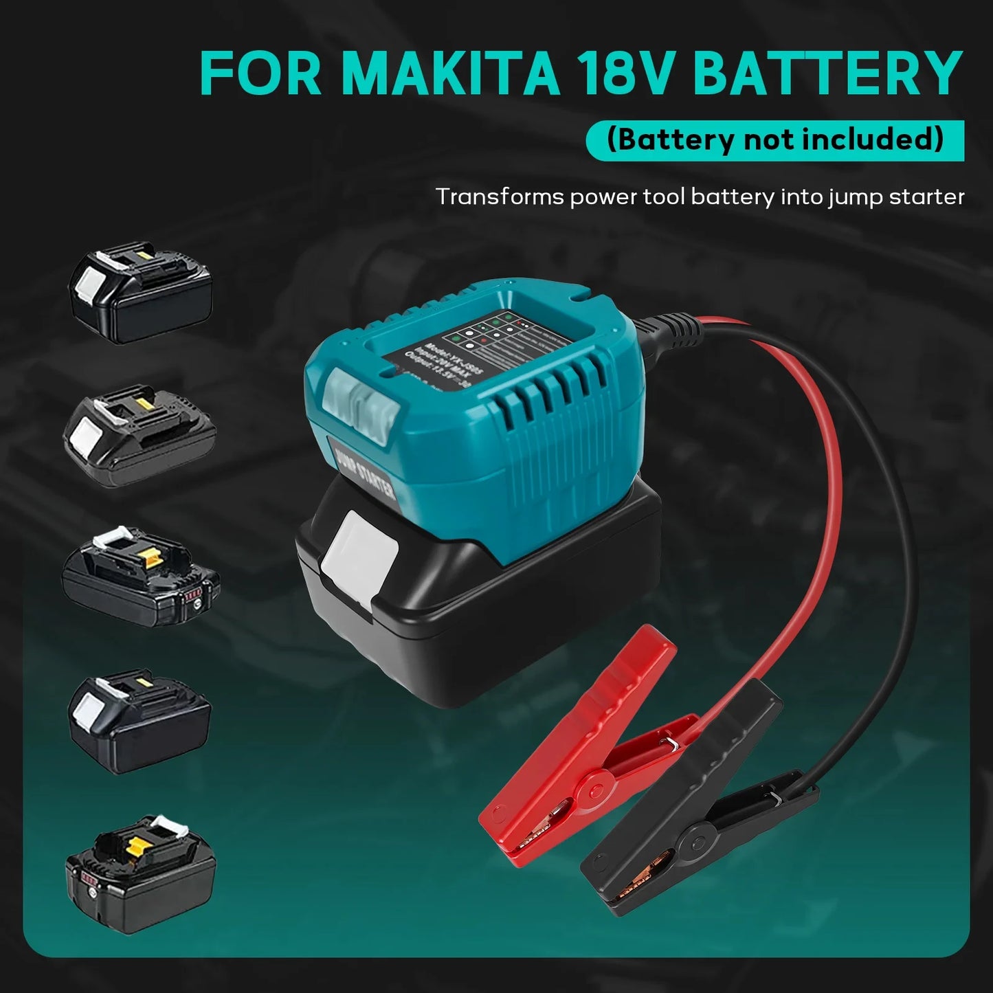 Makita 18V Battery Jump Starter Adapter | Emergency Car Booster Cable | 12V Vehicles