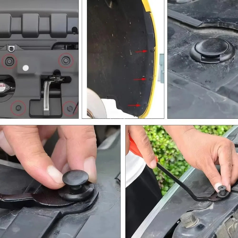 Car Body Panel Retainer Clips | Push Rivet Fastener Kit | Mixed Sizes | With Trim Tools