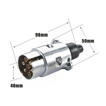 7 Pin Flat Trailer Plug & Socket Set | Aluminium Housing | 12V | Australian Standard
