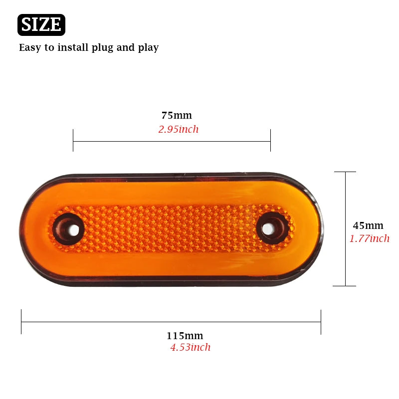 LED Side Marker Clearance Lights | 12V 24V | Truck Trailer Van Caravan | 5 & 8 Pack