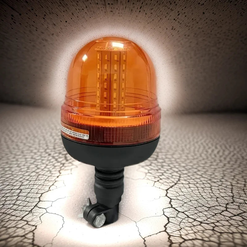 Amber LED Warning Beacon | 60 LED Flexible Strobe | 3 Flash Modes | 12V 24V | Truck Machinery
