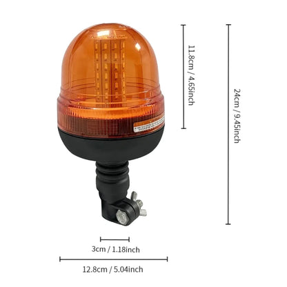 Amber LED Warning Beacon | 60 LED Flexible Strobe | 3 Flash Modes | 12V 24V | Truck Machinery
