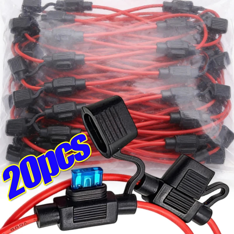Mini Blade Inline Fuse Holder | Splash-Proof | 12V 30A | Automotive | 5–20 Pack