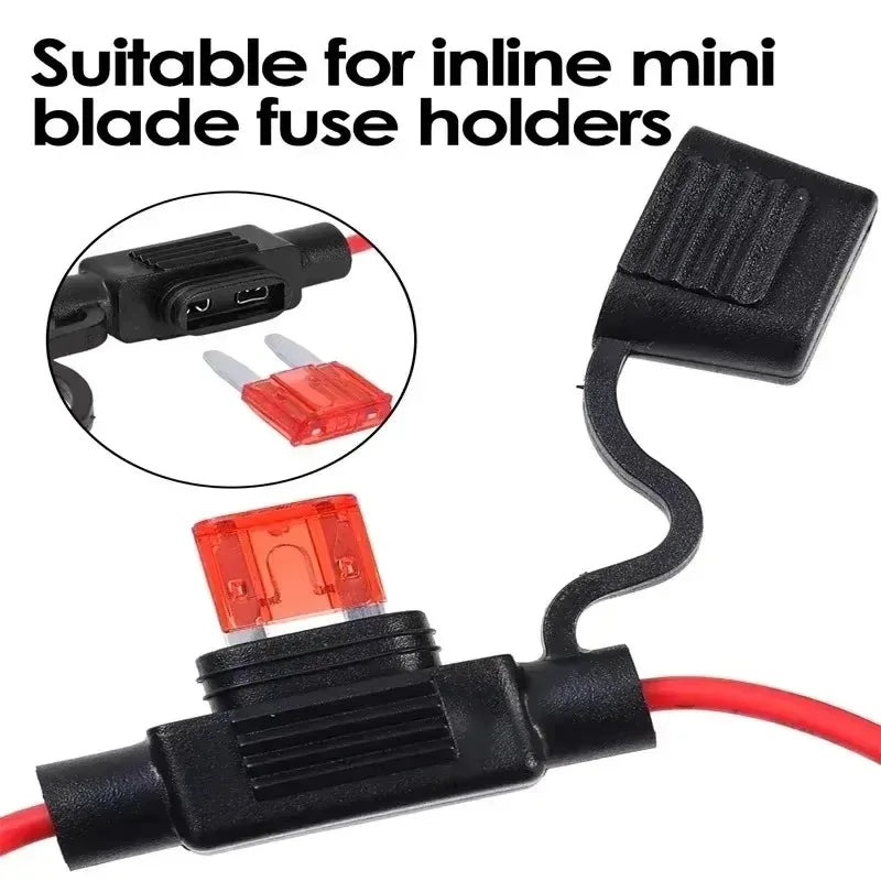 Mini Blade Inline Fuse Holder | Splash-Proof | 12V 30A | Automotive | 5–20 Pack