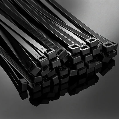 Black UV Resistant Cable Ties | Self-Locking Nylon | 100 Pack | 4 Sizes