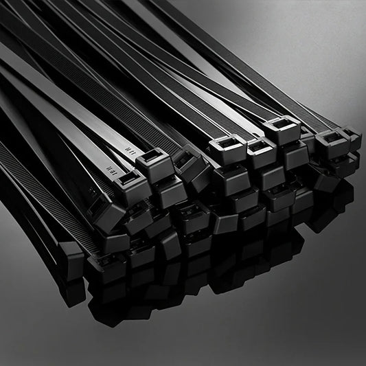 Black UV Resistant Cable Ties | Self-Locking Nylon | 100 Pack | 4 Sizes