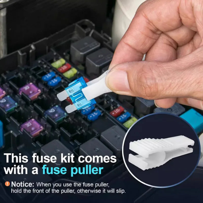 180 Piece Car Fuse Assortment Kit | Mini Blade Standard Micro | 5A-30A | with Fuse Puller