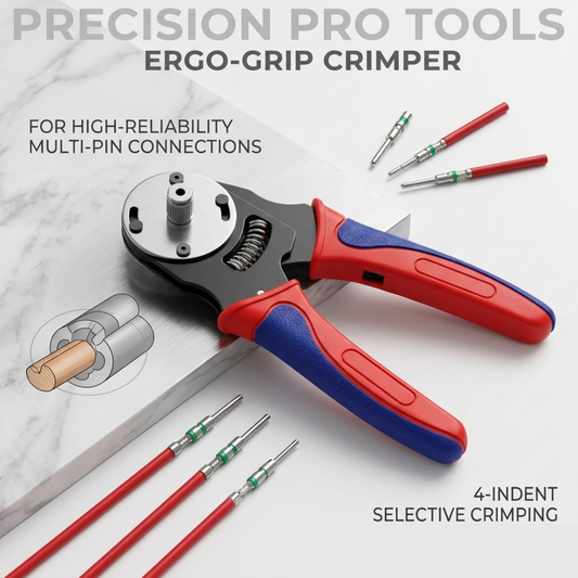 DT Connector Crimping Tool | Size 16 Closed Barrel Ratchet Crimper | Deutsch DT Compatible | 14-20 AWG