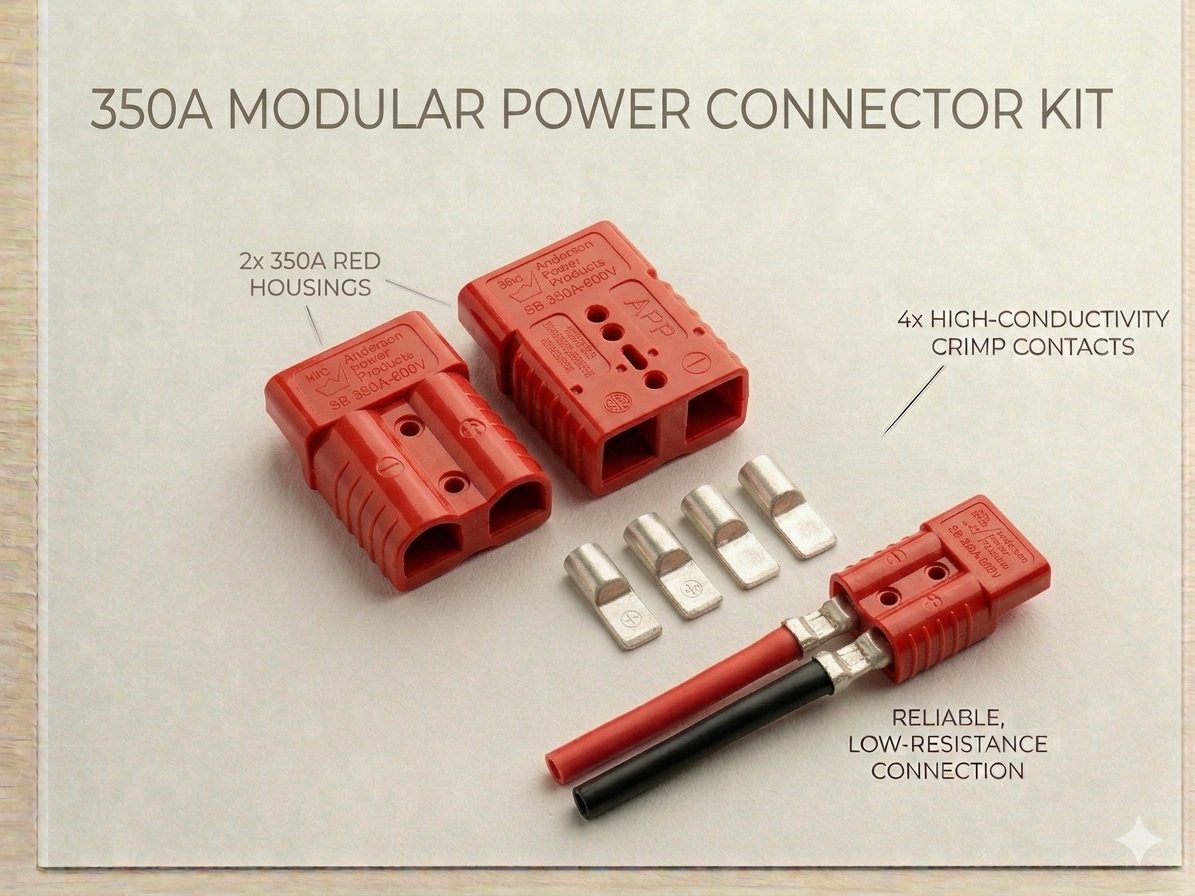 350A Anderson Plug | SB350 Compatible | Ultra Heavy-Duty DC Connector | Industrial
