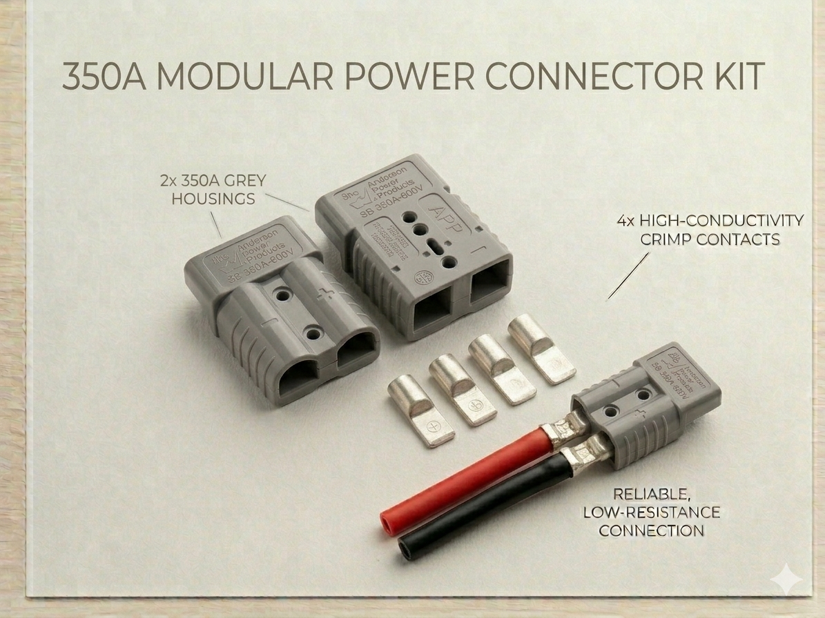 350A Anderson Plug | SB350 Compatible | Ultra Heavy-Duty DC Connector | Industrial